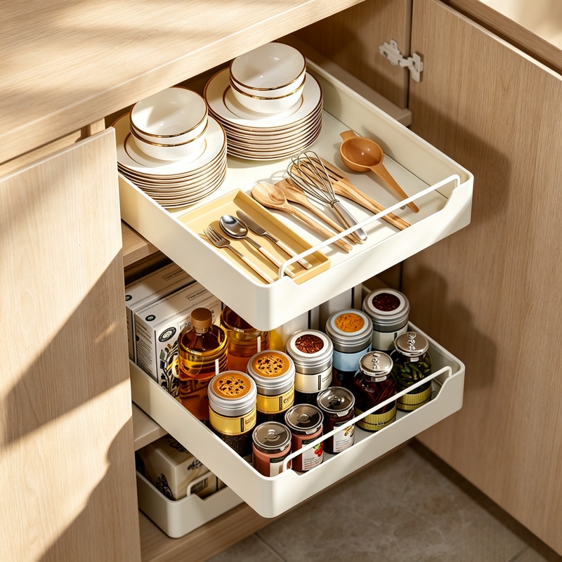 Commercial Kitchen Swing Door - Plateau à épices métallique coulissant avec