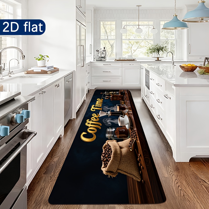 Commercial Kitchen Mats Anti Fatigue - Tapis de cuisine Coffee Time, imprimé