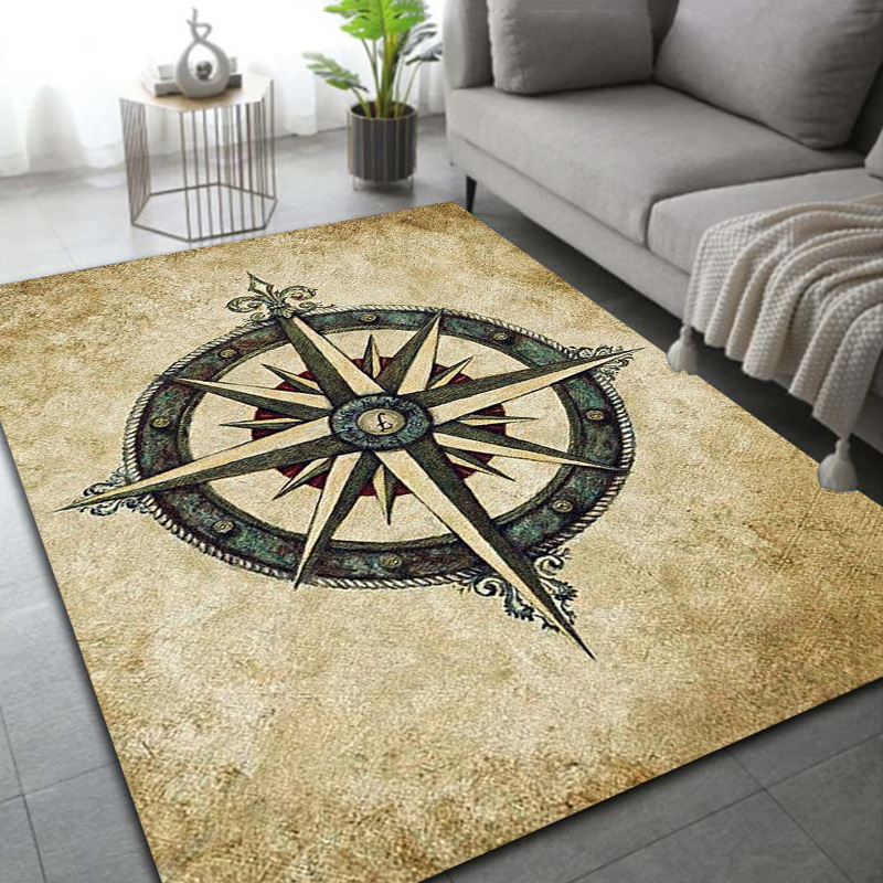 Commercial Kitchen Non Slip Flooring - Carte de boussole rétro, carte du