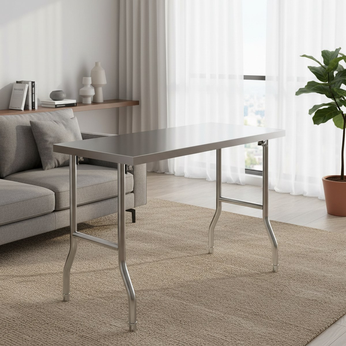 Commercial Kitchen Prep Table - Table de préparation pliante en acier