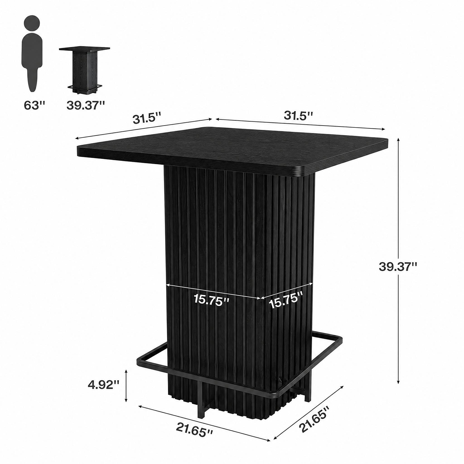 Table de bar carrée de 31,5 po - Commercial Kitchen Prep Table avis et prix