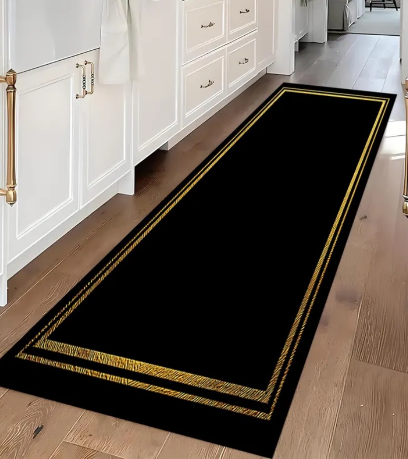 Tapis de couloir de luxe noir  - Commercial Kitchen Non Slip Flooring avis et prix