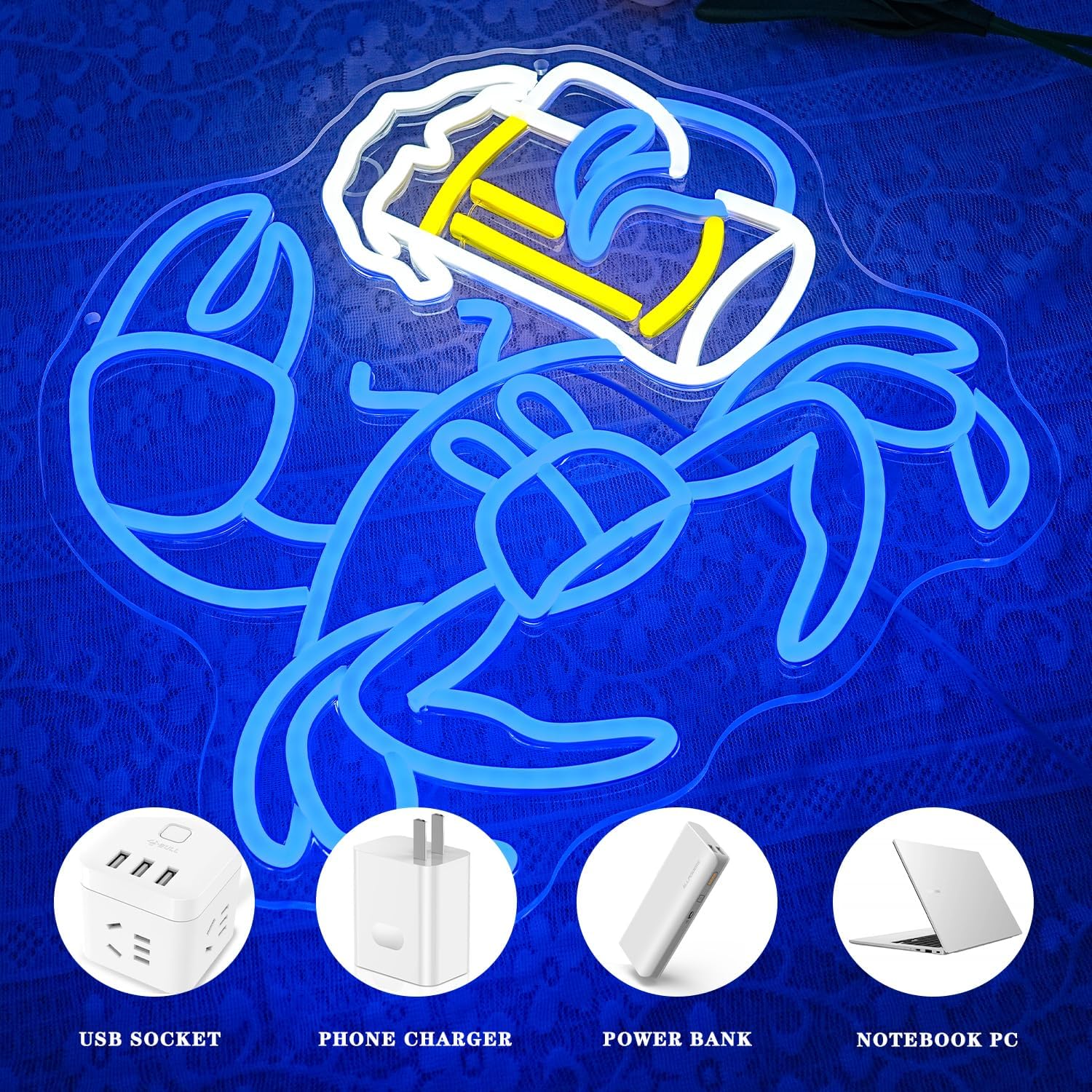 Enseigne néon LED « Crab Beer  - Commercial Kitchen Youtube avis et prix