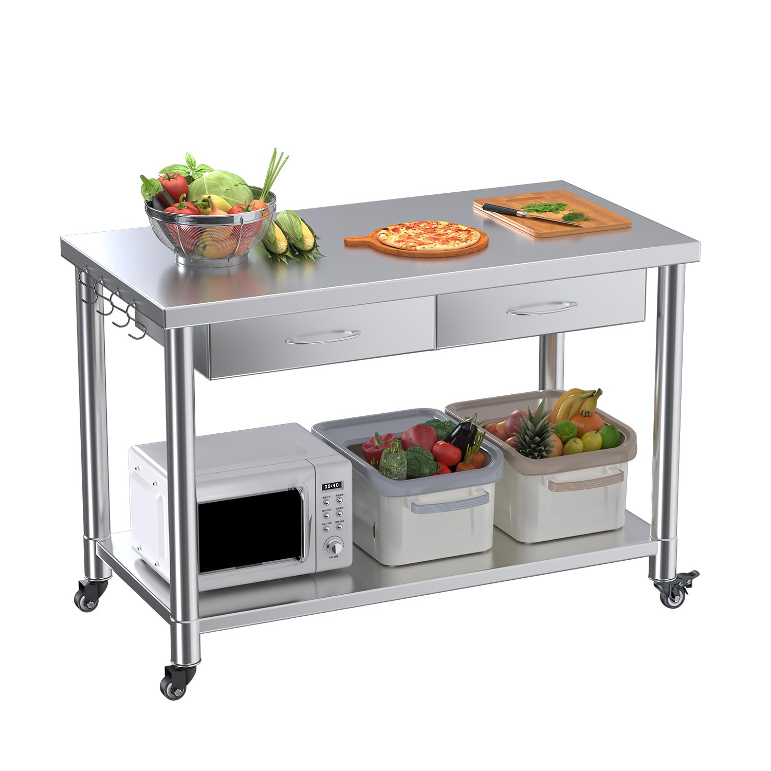 Table en acier inoxydable avec - Commercial Kitchen Prep Table avis et prix